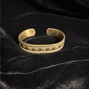 Gold Star Embossed Cuff Bracelet